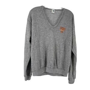 Artex Vintage Sweatshirt 80s Tennessee Volunteers V Neck Gray Pullover Womens L